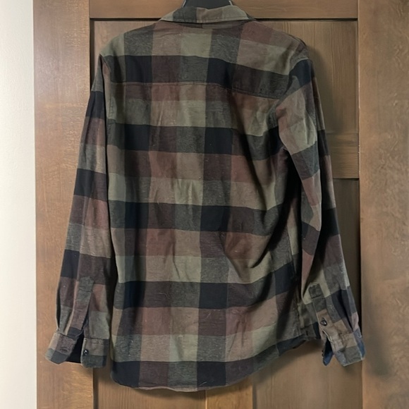 Burnside Button Down Checkered Flannel Long Sleeve Size Medium - Picture 5 of 9
